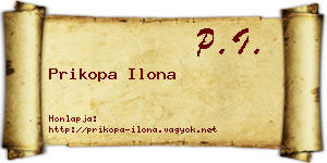 Prikopa Ilona névjegykártya